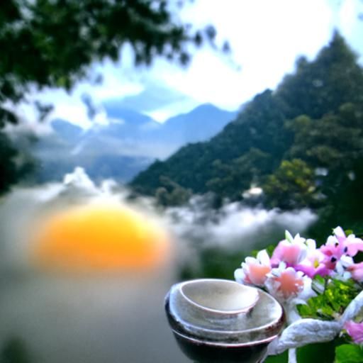 At the tip of mountains an a tea ceremony