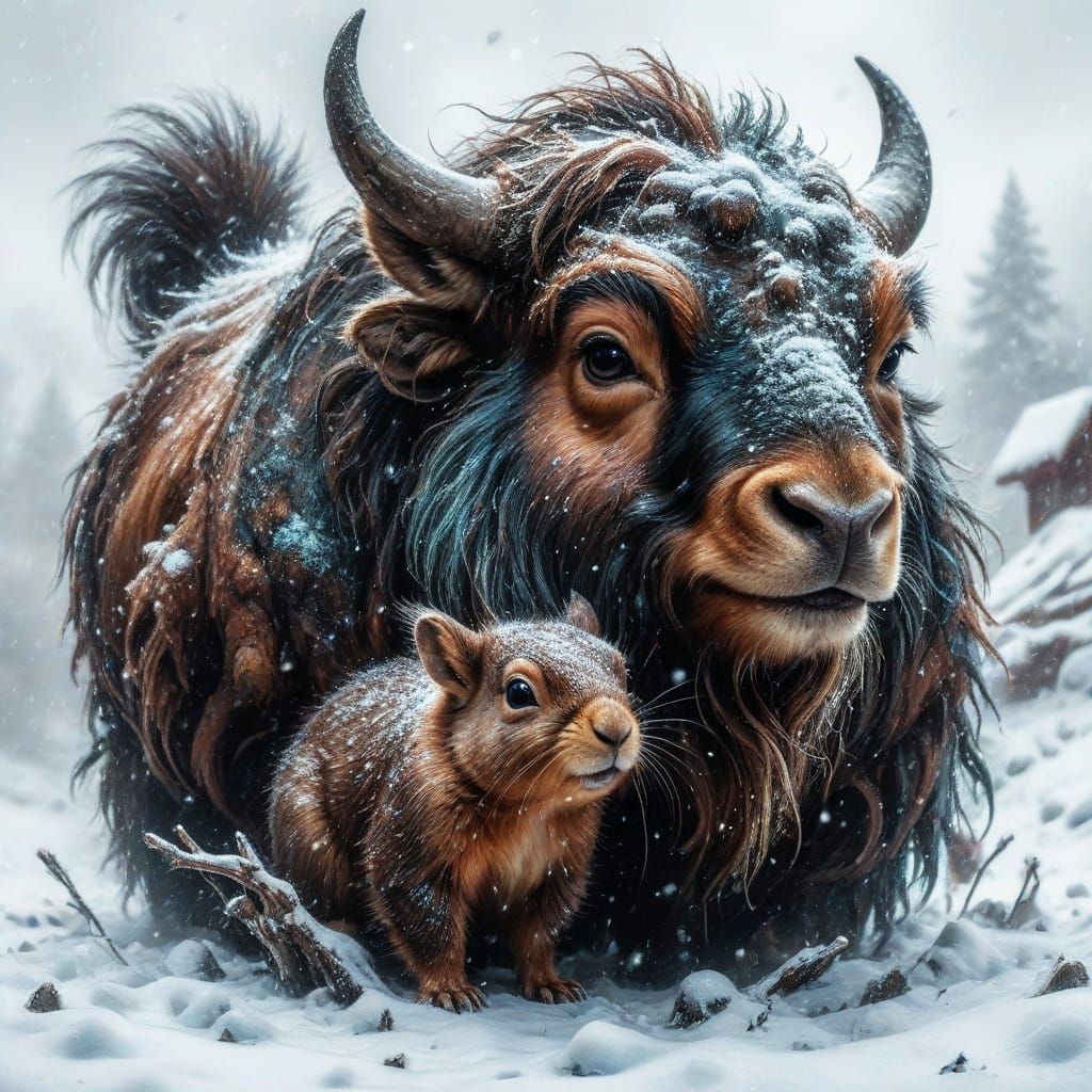 Best friends  in a blizzard ✨