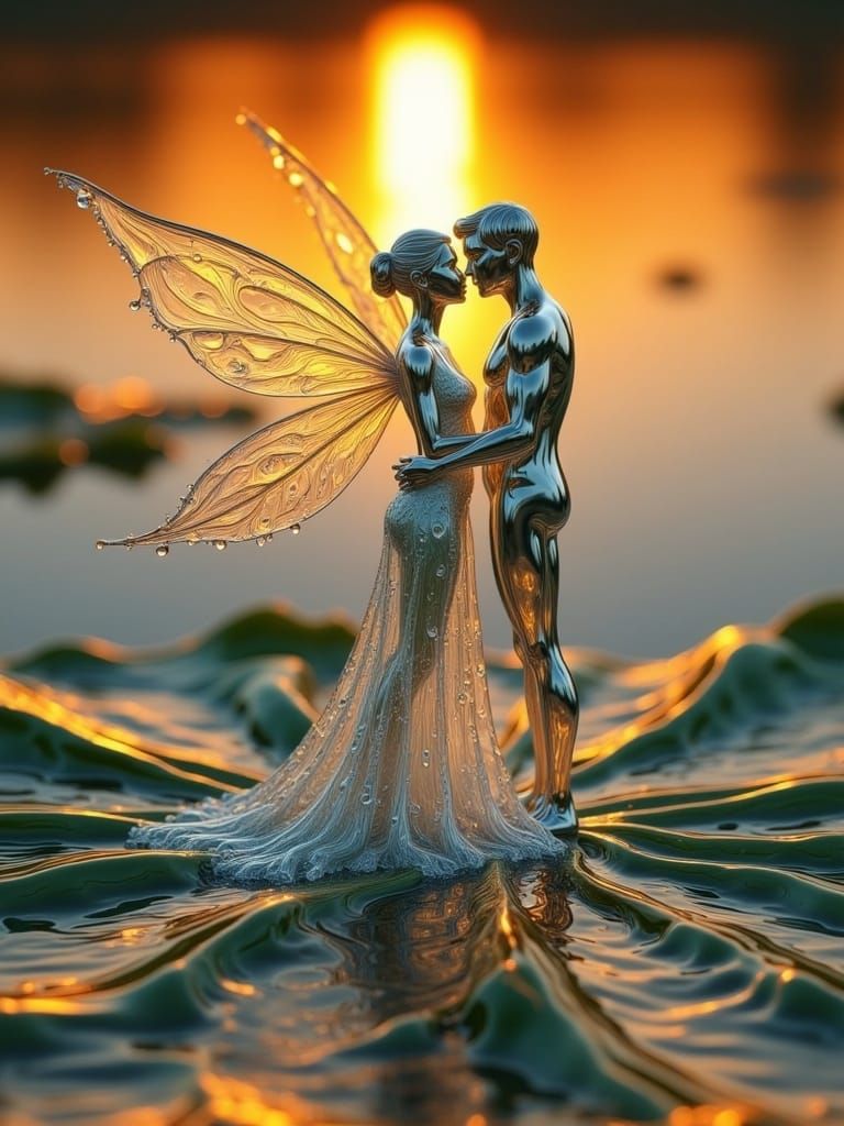 <lora:Magical Water Flux:1.0> A high-quality conceptual HDR macro hyper-realistic photograph of a large floating leaf in a stunning, serene...