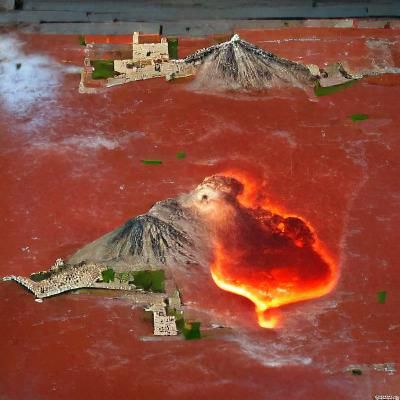 volcano eruption in Pompeii