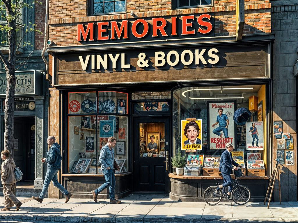 Memories: Vinyls and Books, neighborood storefront  by @That cinema teacher