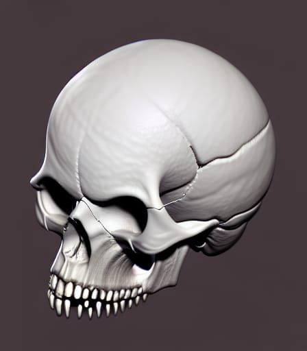 Skull, H.R. Giger detailed matte painting dynamic lighting E...