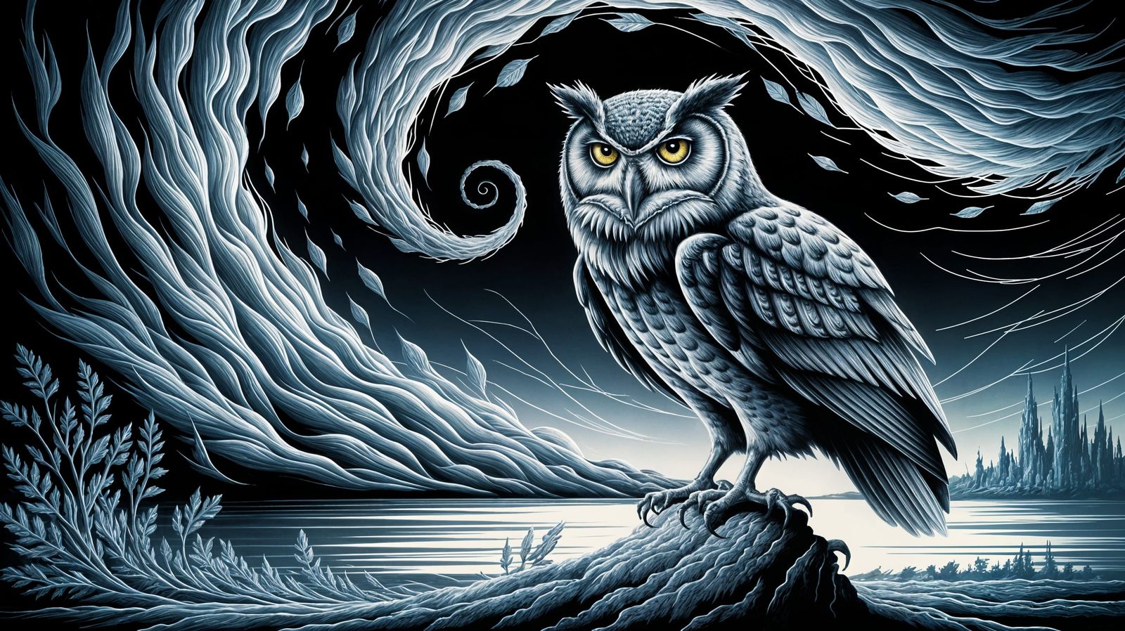 "Wrapped up in yourself like a spool, Trawling your dark, as owls do." Sylvia Plath  by @Rey Izain