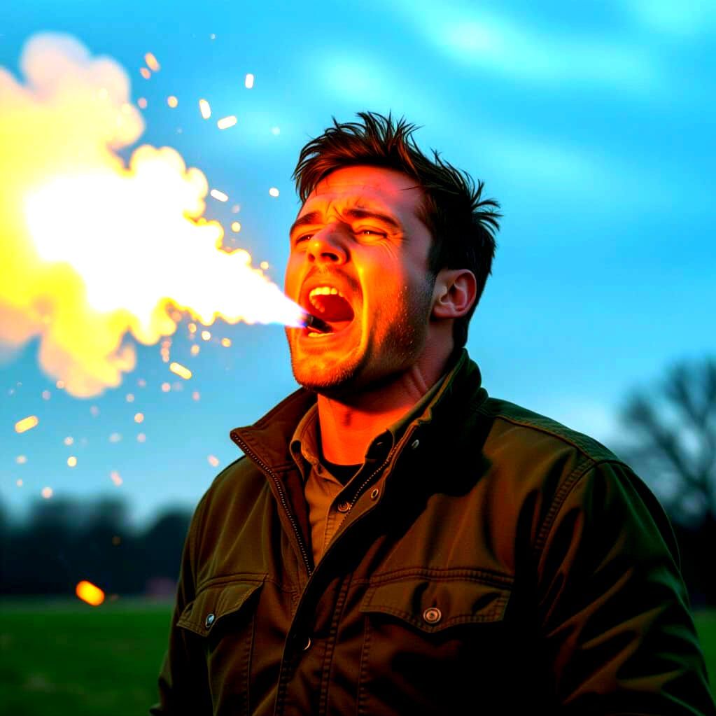 Man Shouting at Laughing Person Cinematic Film Still