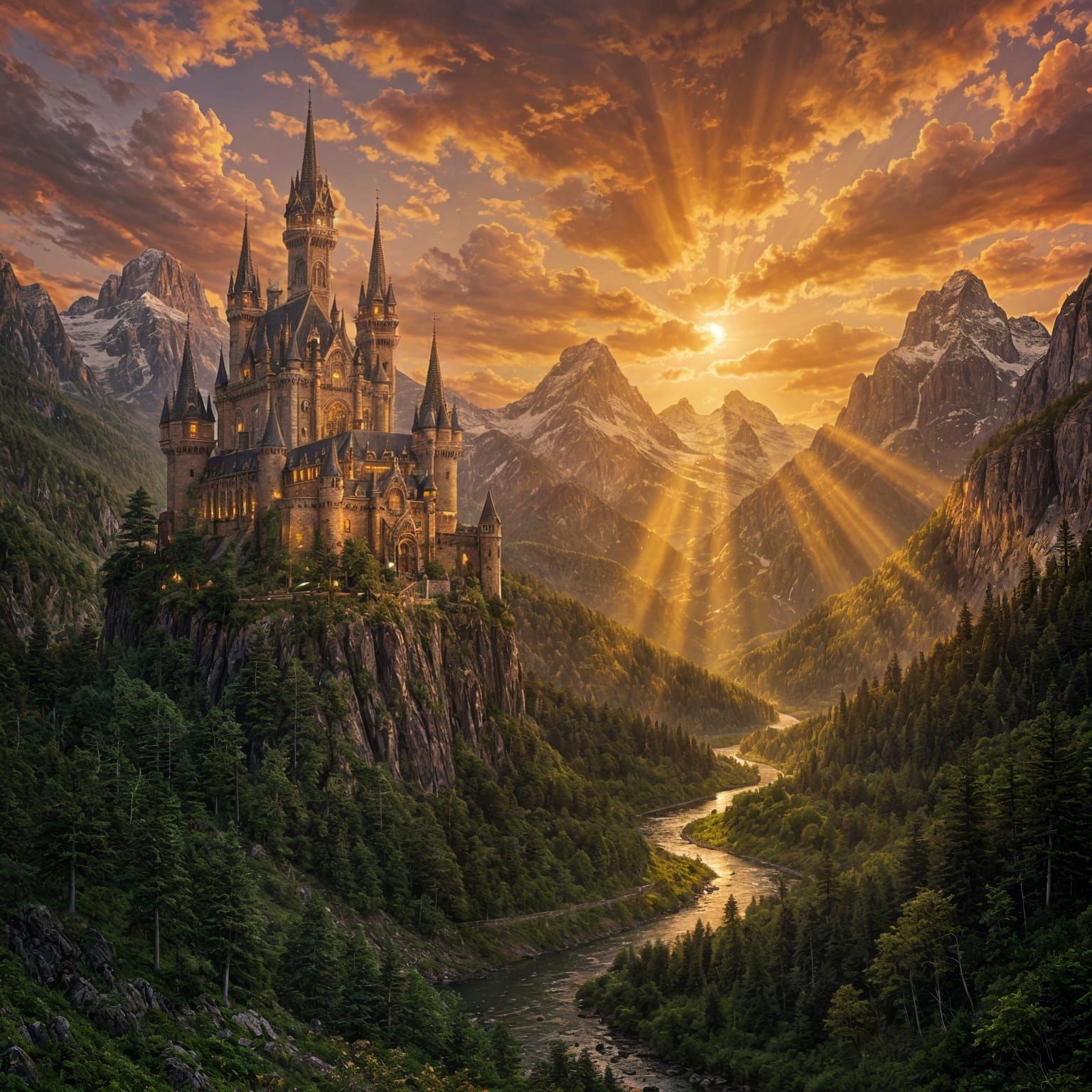 טירה וקרני שמש