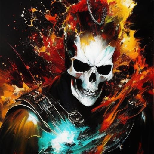Ink Splash Ghost Rider - AI Generated Artwork - NightCafe Creator