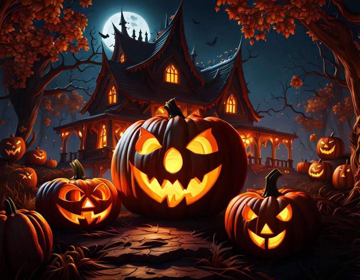 Jack O Lanterns - AI Generated Artwork - NightCafe Creator