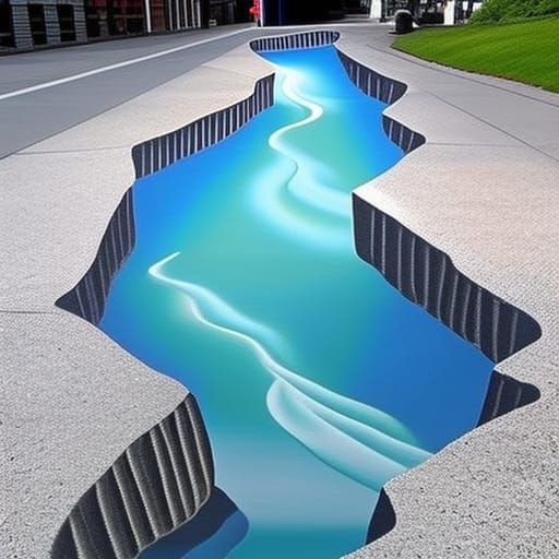 3D Optical Illusion Sidewalk Painting of Holographic 3D 🕳 R...