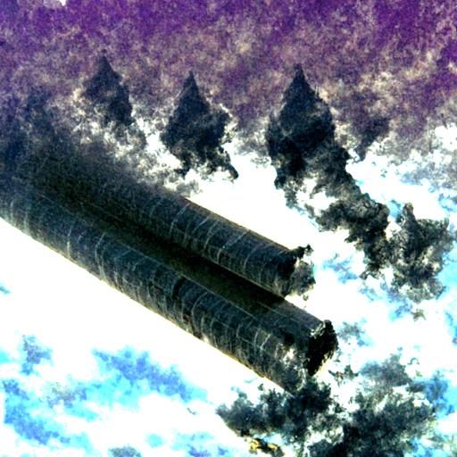 smokestacks create the sky across the tinfoil flats