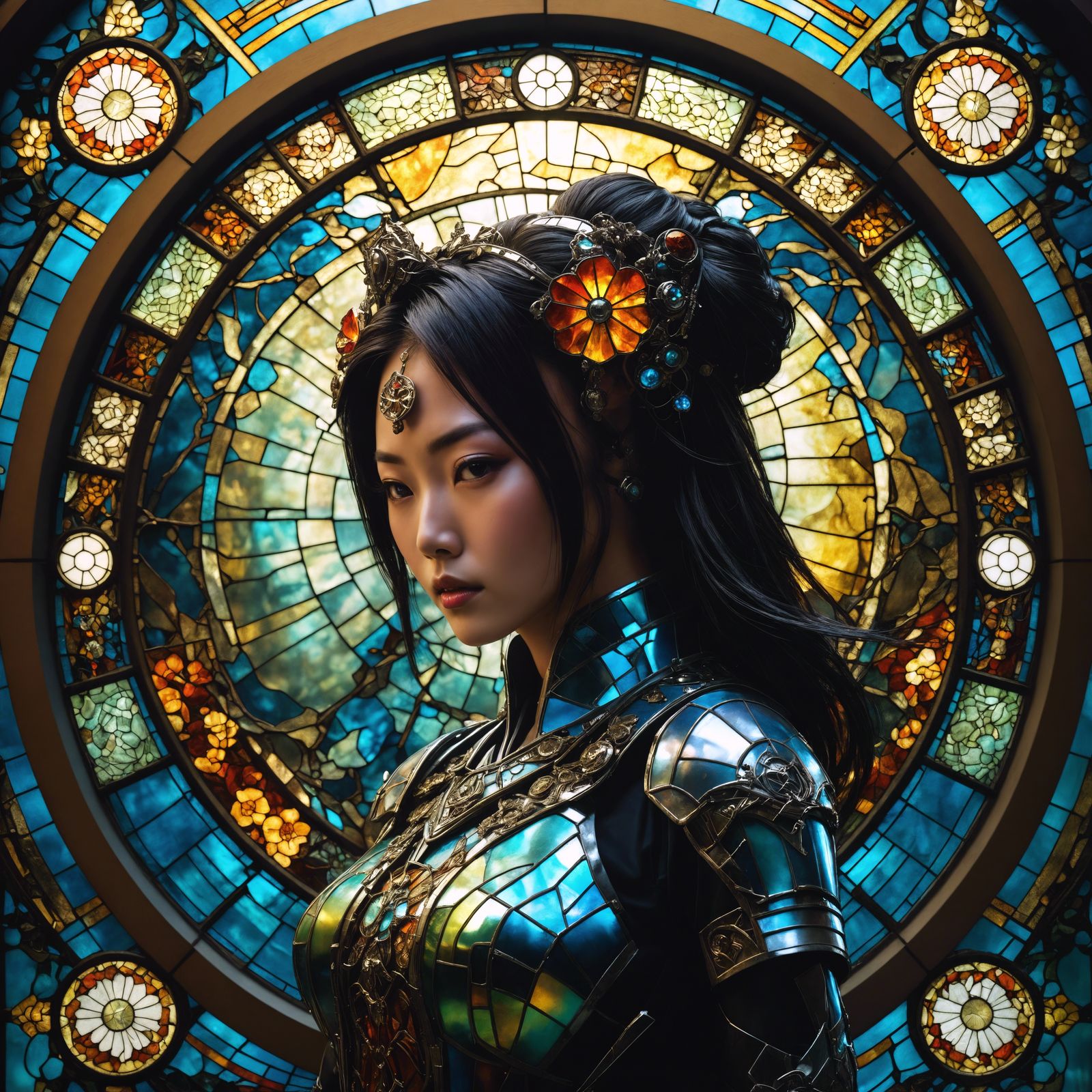 Stained Glass Warrior Princess