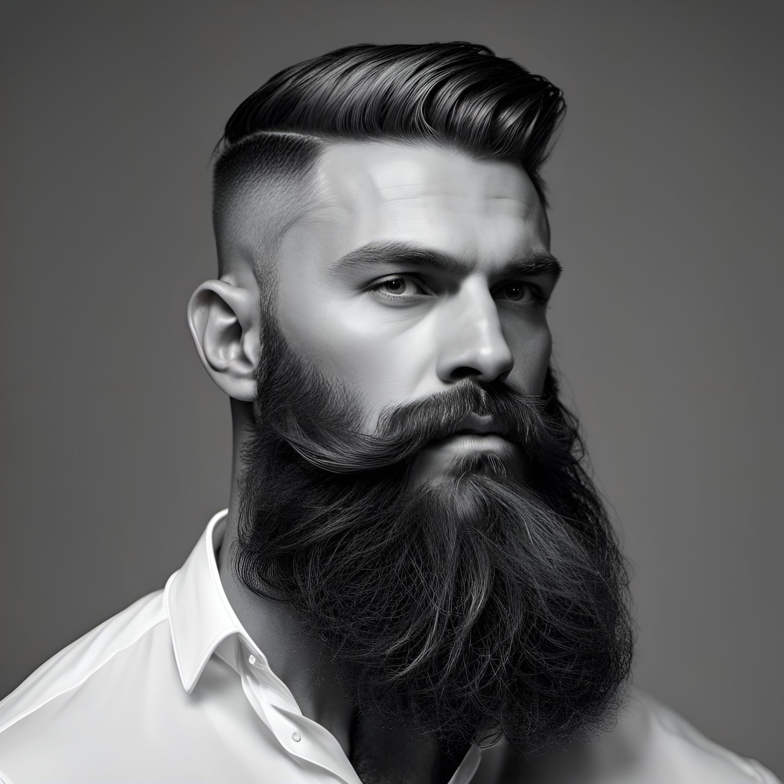 Epic beard and a high-fade pompadour haircut. - AI Generated Artwork ...