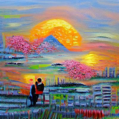 love in the sunset in japan