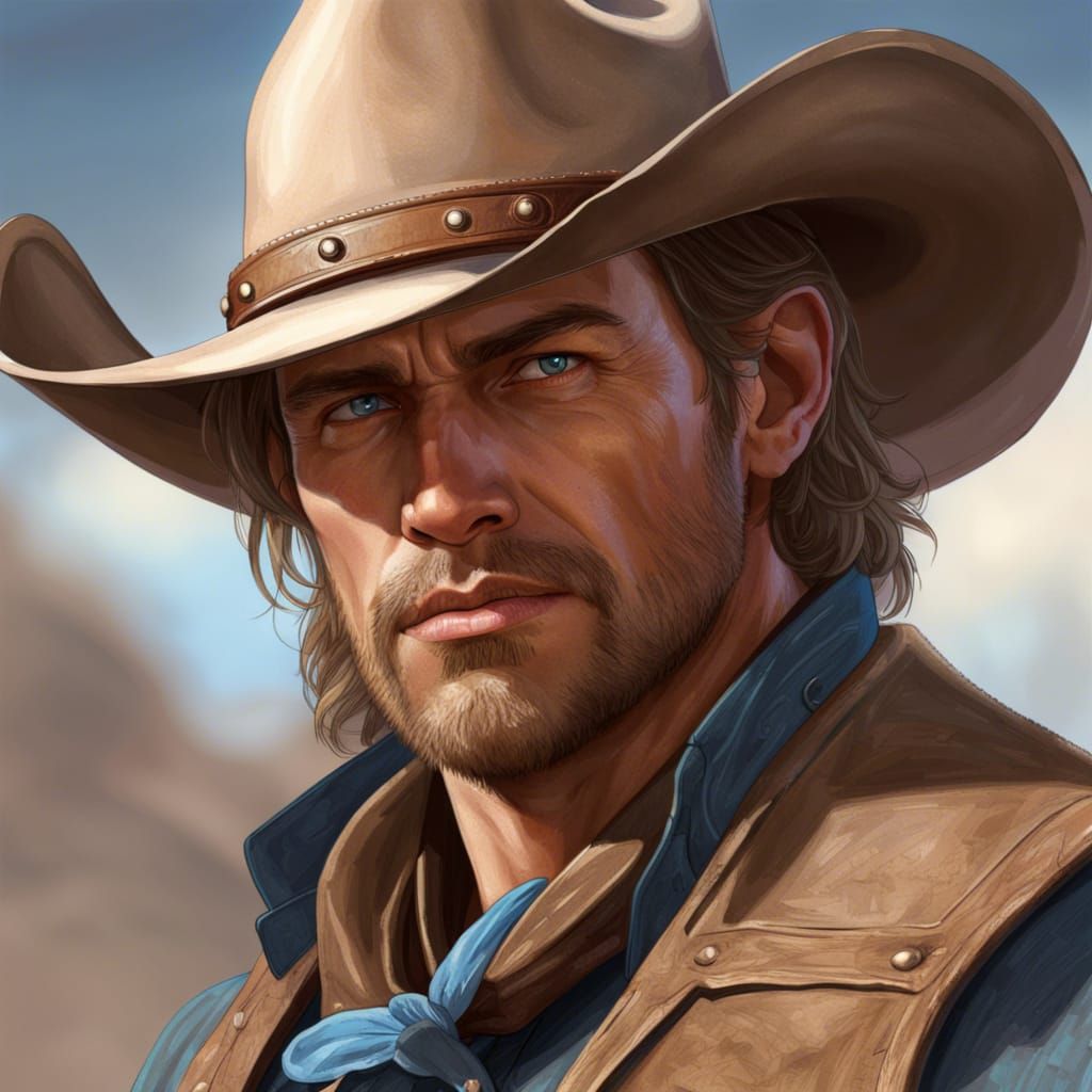 Ruggedly Handsome Cowboy  by @gothos_the_vain