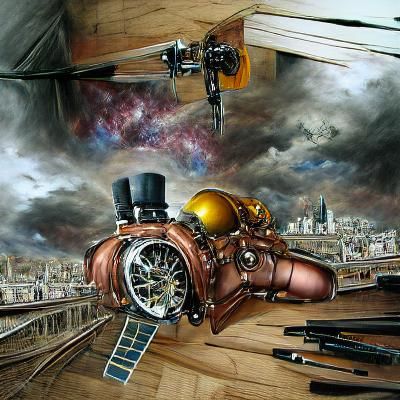 space steampunk Victorian hyperrealism
