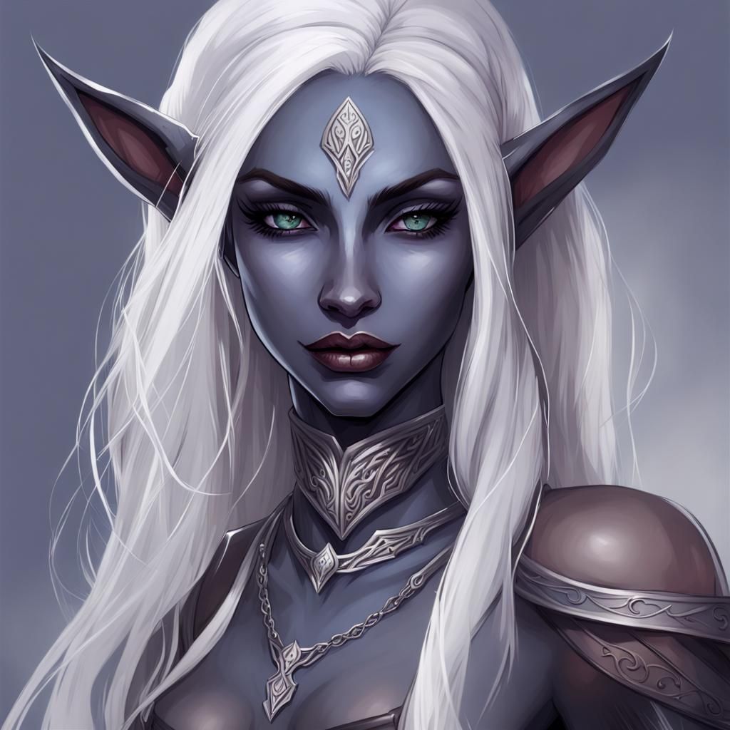 Drow Elf Evey Maiden Portrait - Ai Generated Artwork - Nightcafe Creator