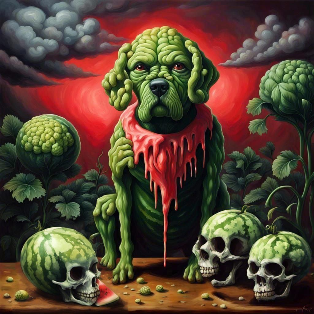 Melancholy: Cauliflower Dog Takes Out Melon Zombies - AI Generated ...