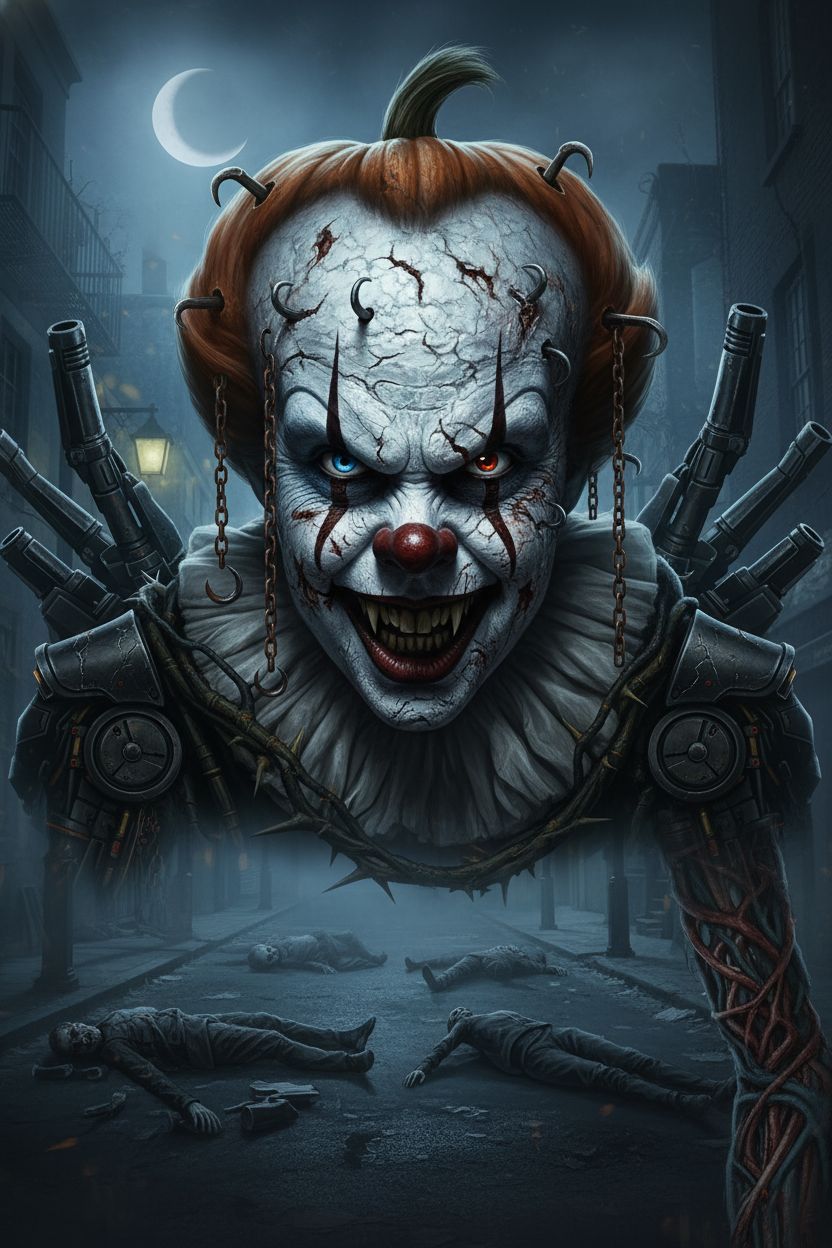 A menacing closeup of a singular, ultimate evil horror movie...