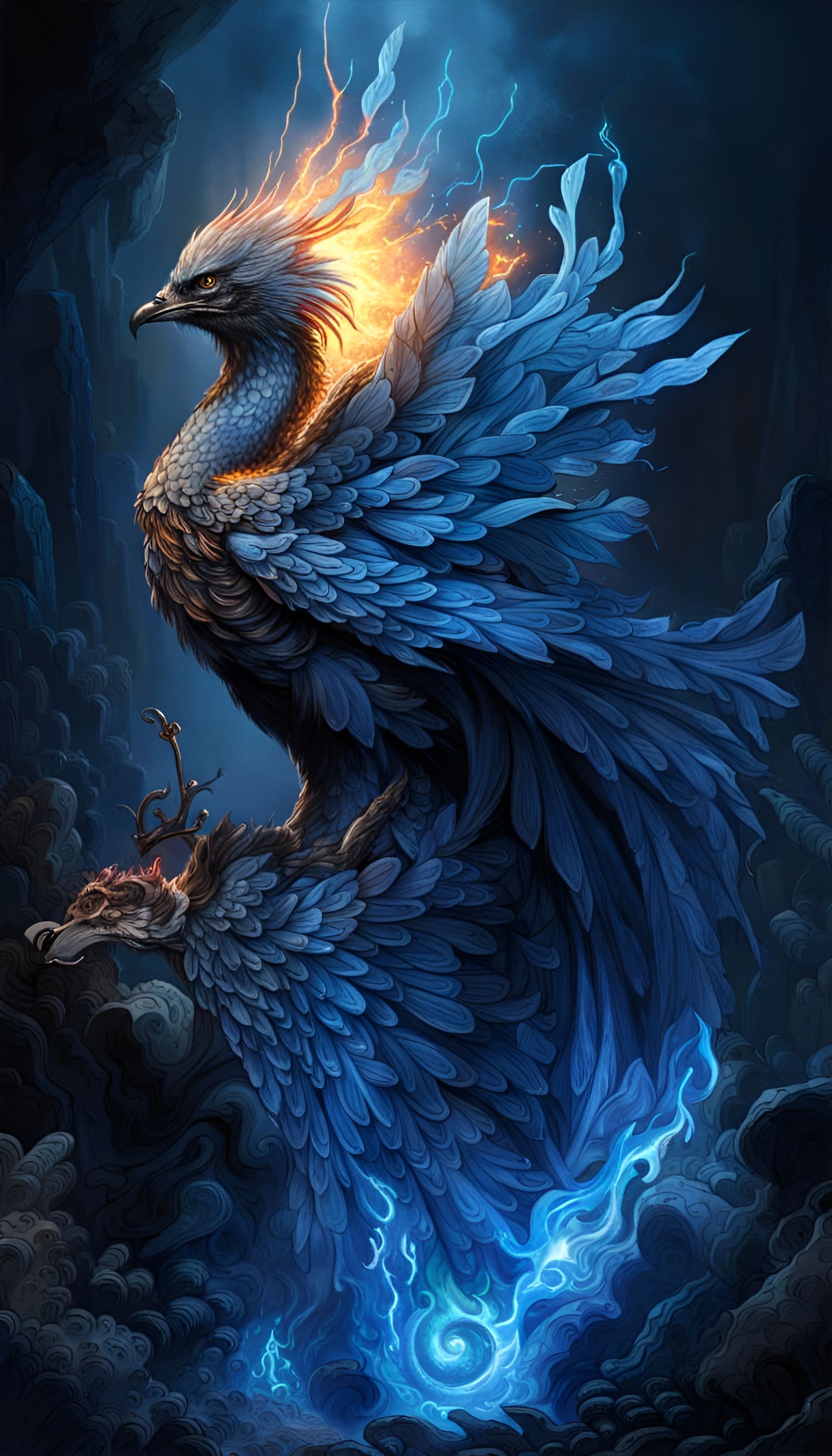 blue phoenix bird real