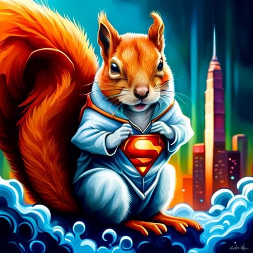 Squirrel Man: The nut-fast protector  by @crea_Tina