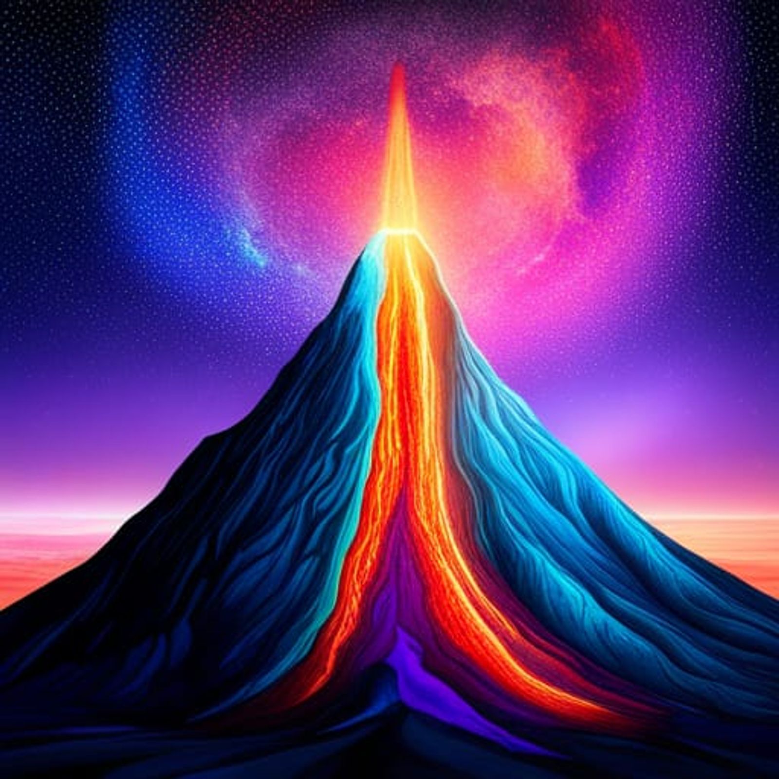 blue lava volcano