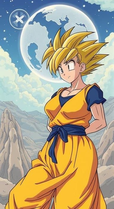 Gine's Earthly Search for Goku: Digital Portrait