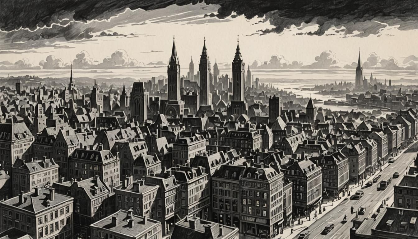 using thick and thin broad-stroke technique pencil style of ...
