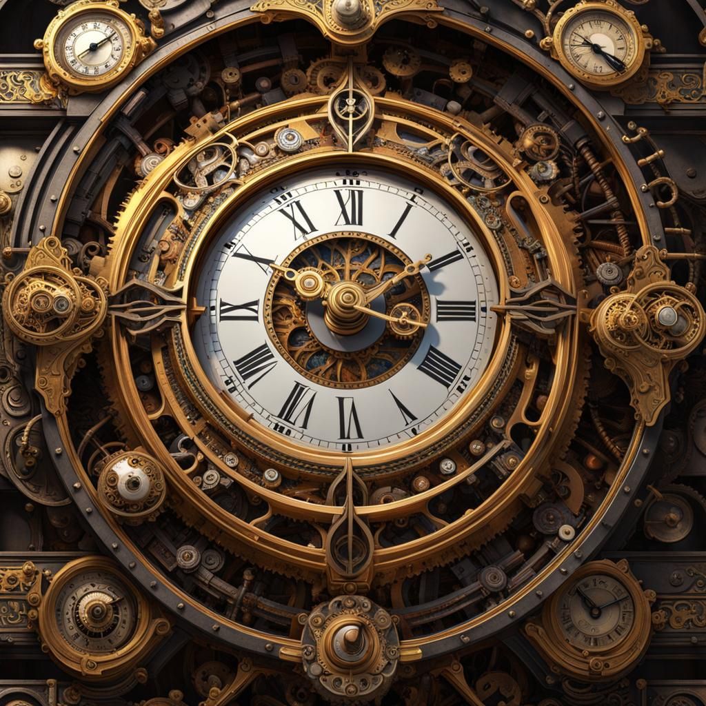 Steampunk mechanical clock - AI Generated Artwork - NightCafe Creator