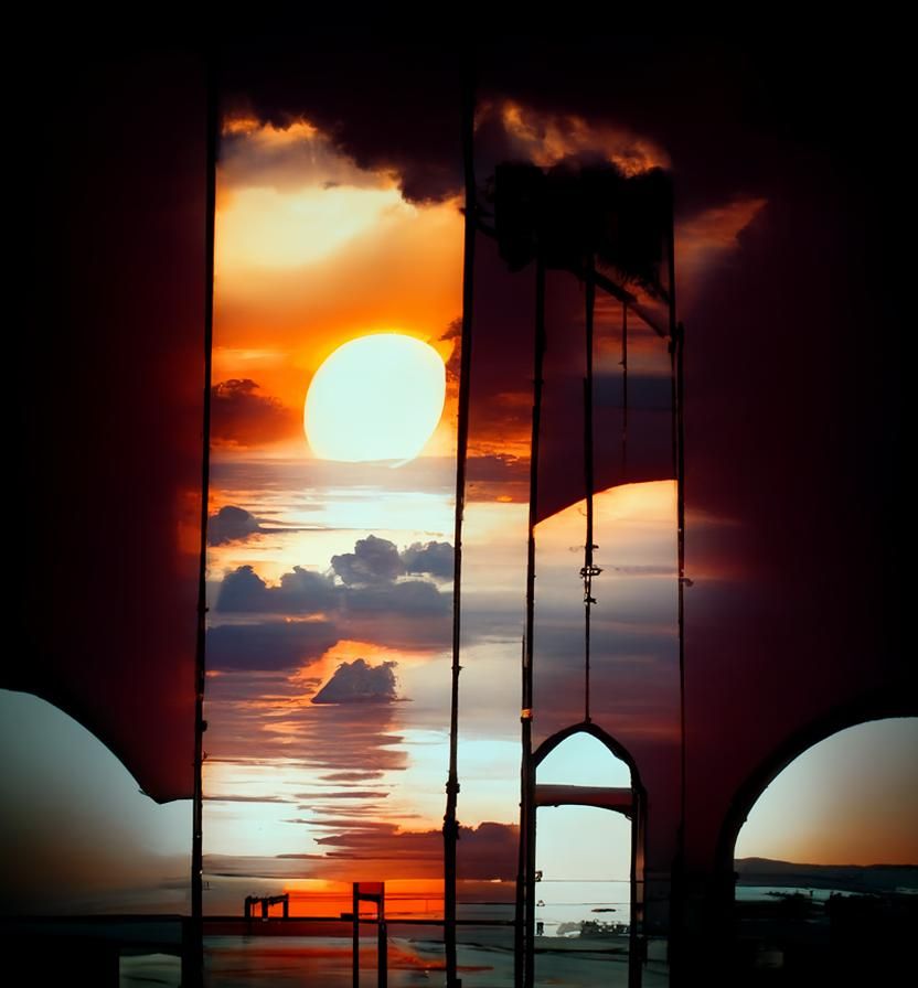 Sunset over the bay