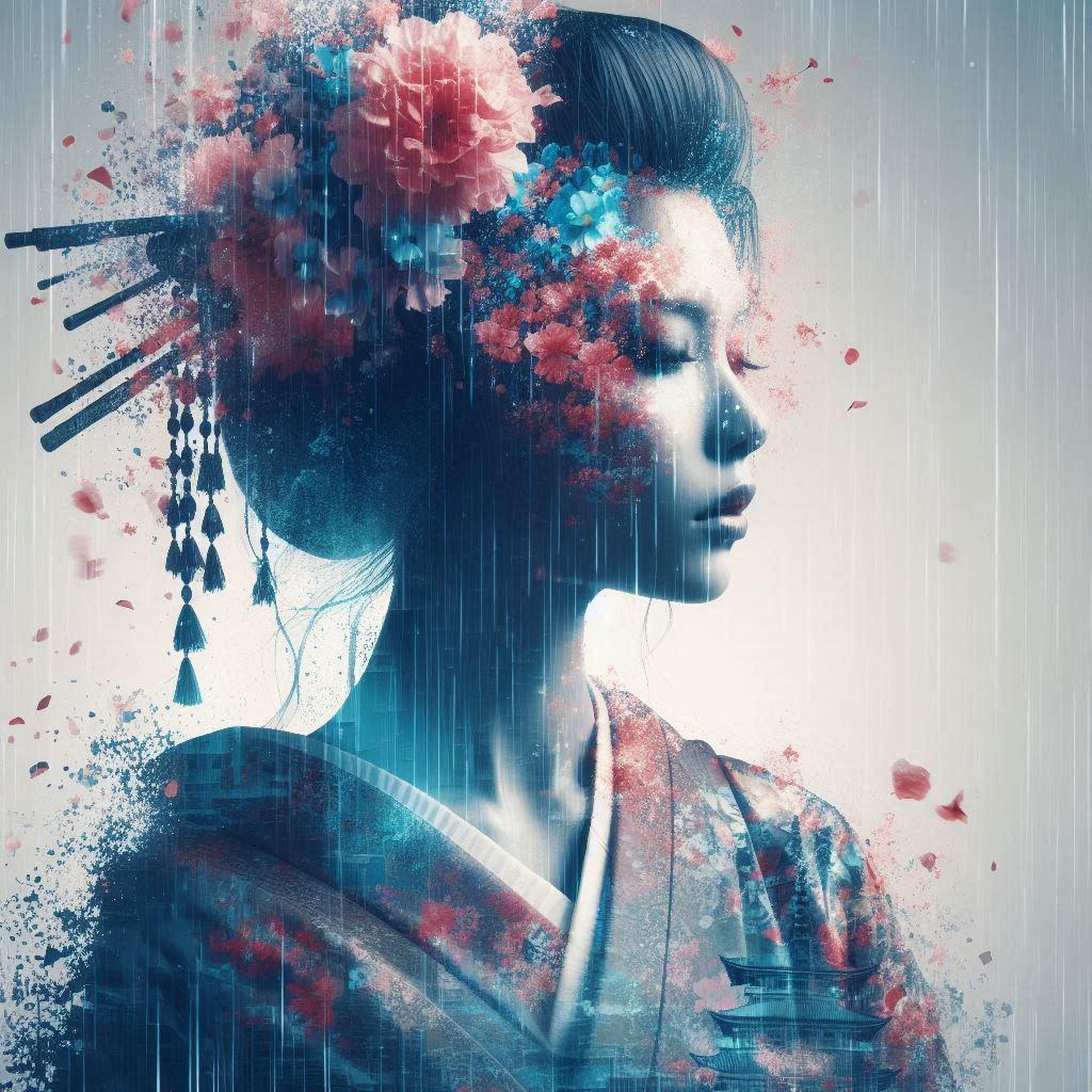 double exposure beautiful fantasy portrait landscape..
