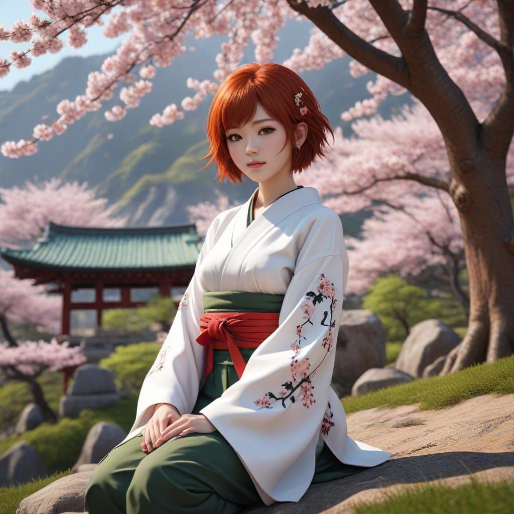 Vibrant Cherry Blossom Neko Girl in Stunning 8K Resolution