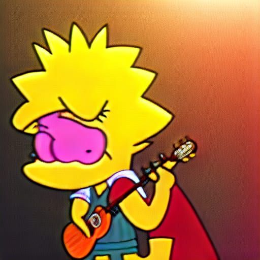 Lisa Simpson playing acoustic guitar weinberger