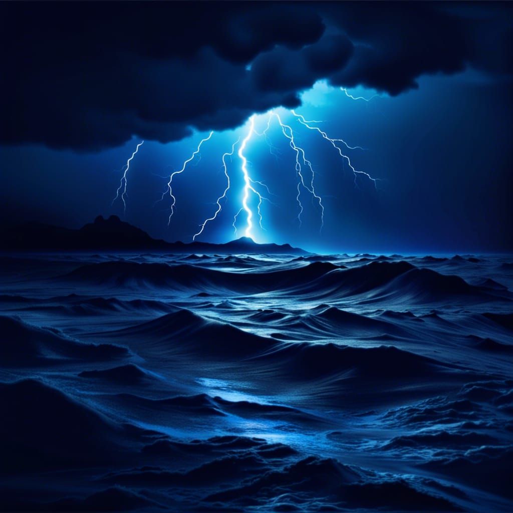 Sea/Lightning Rage - AI Generated Artwork - NightCafe Creator