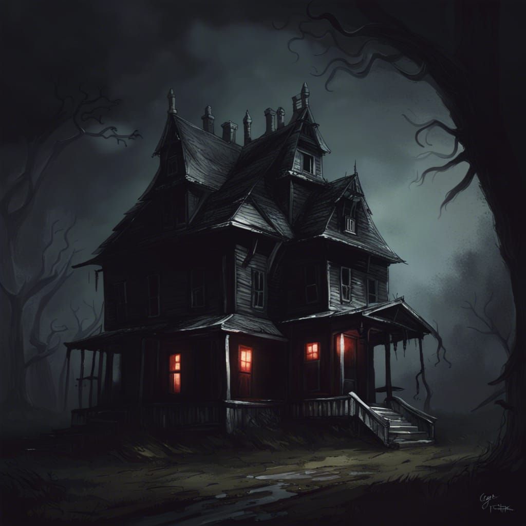 Evil House - Ai Generated Artwork - Nightcafe Creator