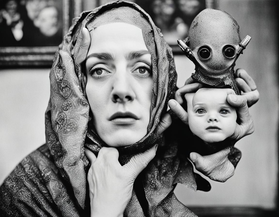 Disturbing Insect and Individual in Dada Photography Style