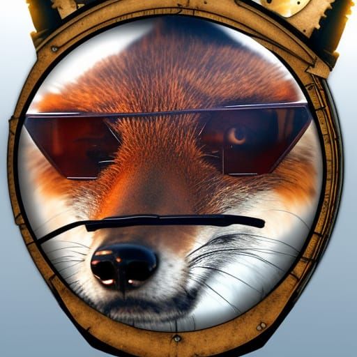 Fox wearing glasses