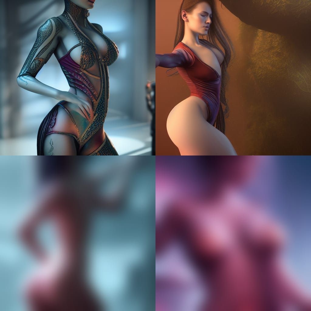 Hyper realistic woman touching herself