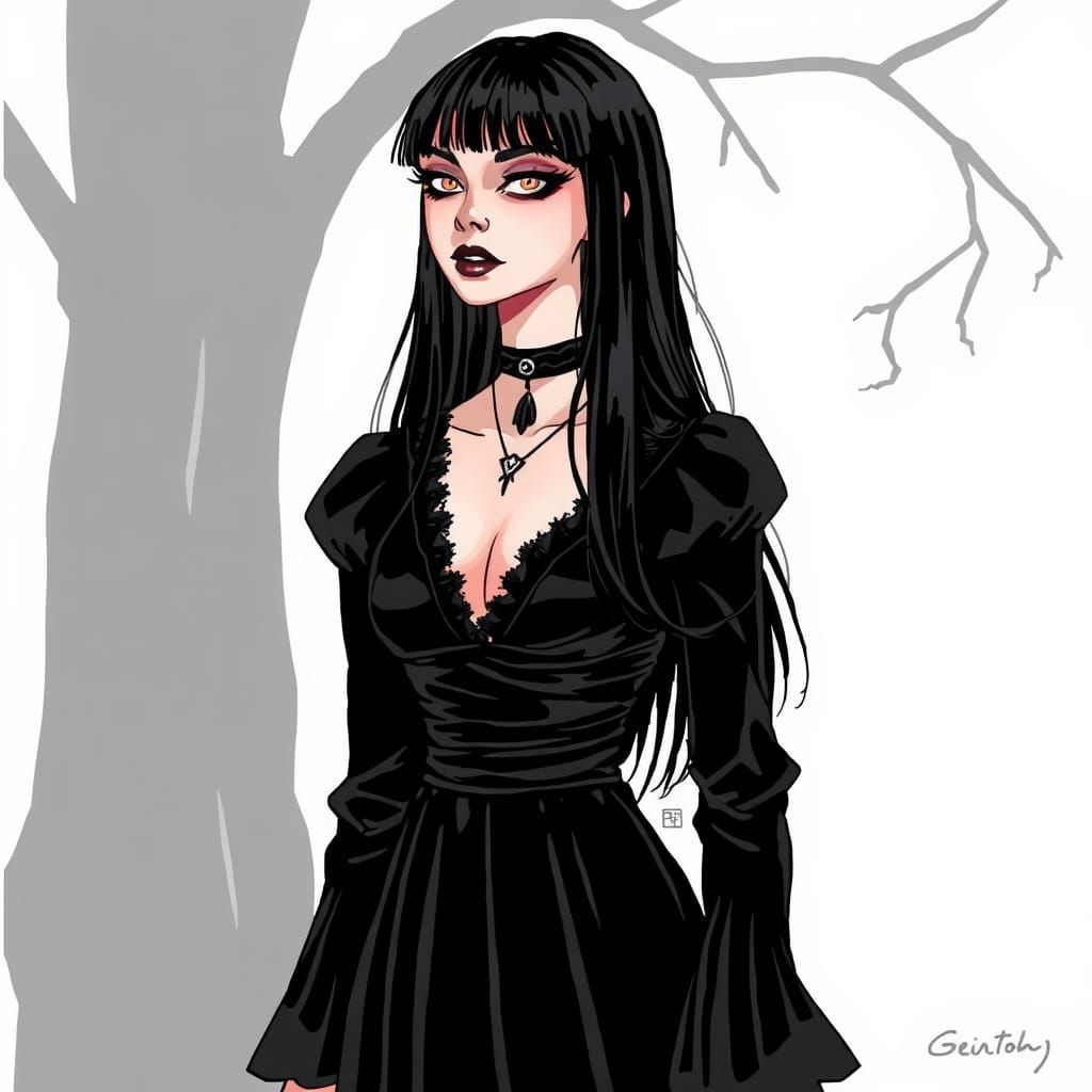 Artistic country goth girl