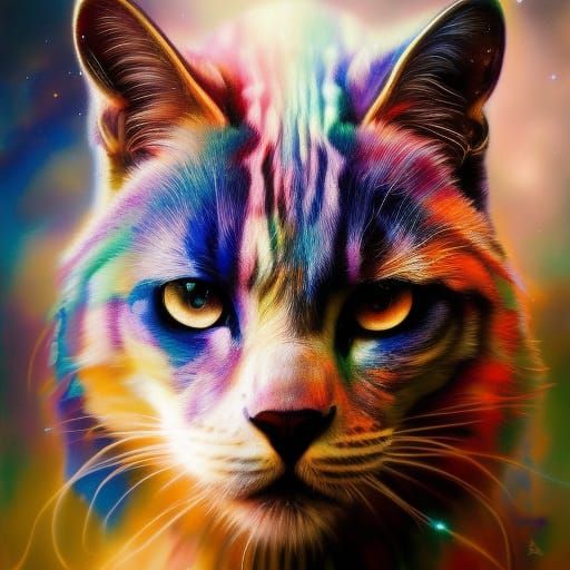 Great Lynx Rainbow - Ai Generated Artwork - Nightcafe Creator