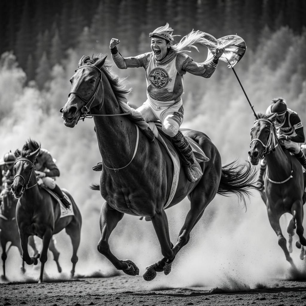 Epic winning image in black and white