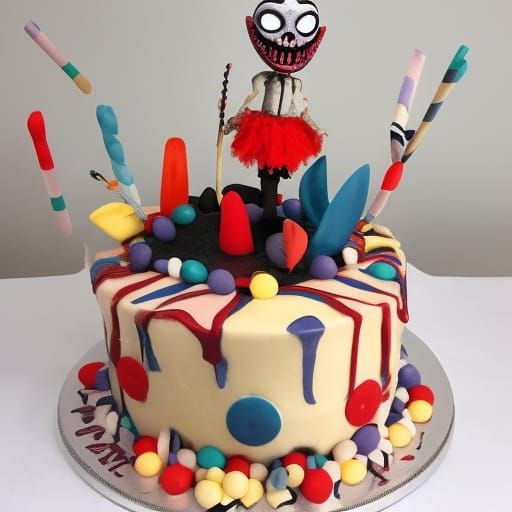 Surreal Combination of Skull, Clown and Zombie