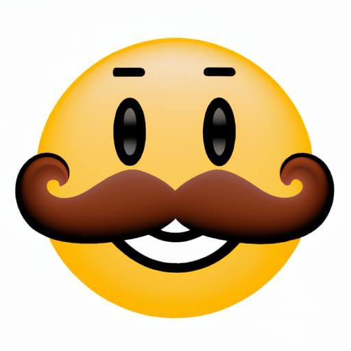 A smiling emoji with a moustache 