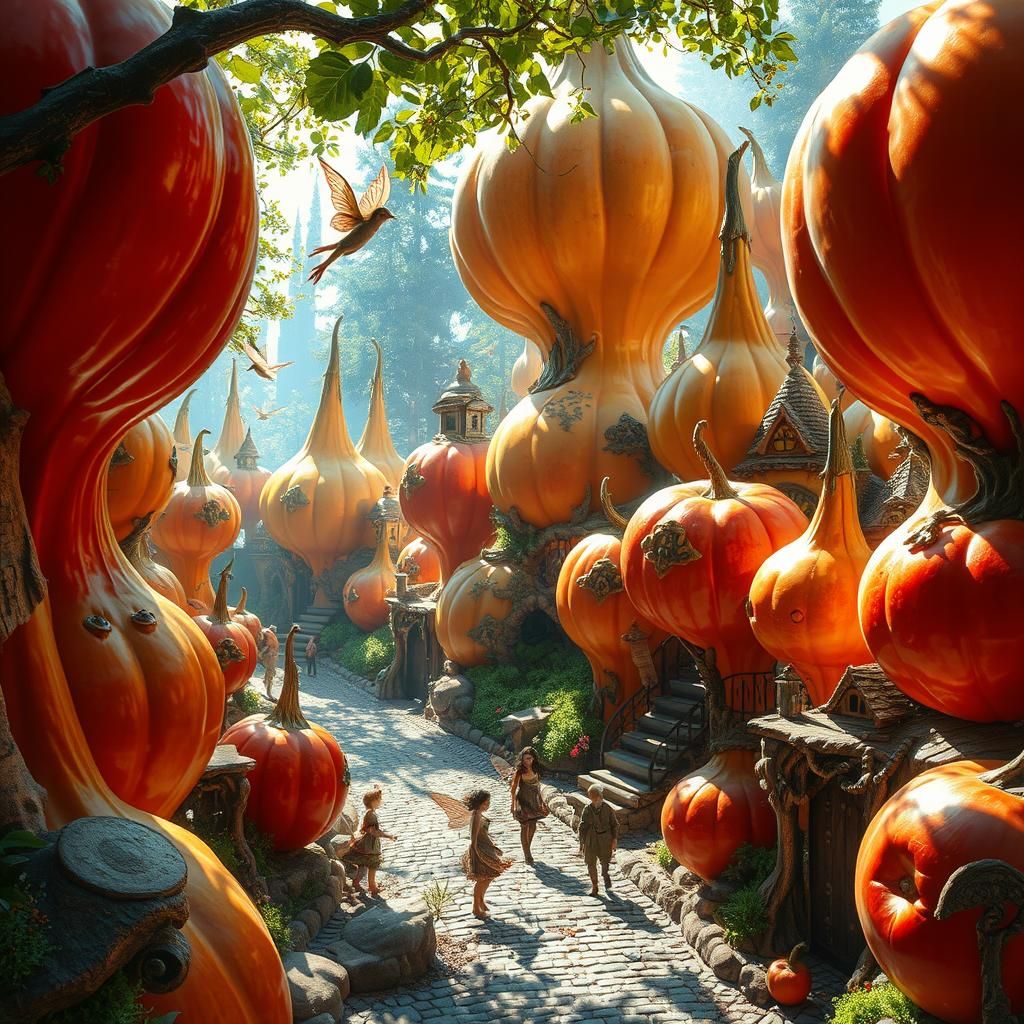 Fairy residents in Apple Gourd City.  by @Lorendiac H