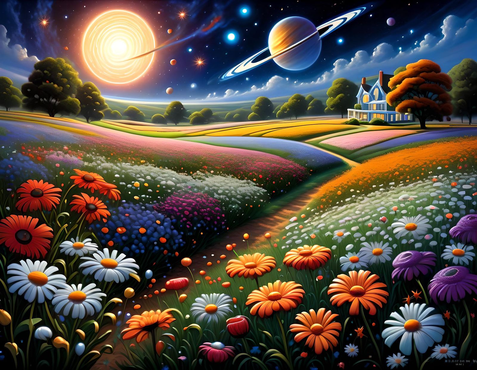 New World Flower Field AI Generated Artwork NightCafe Creator