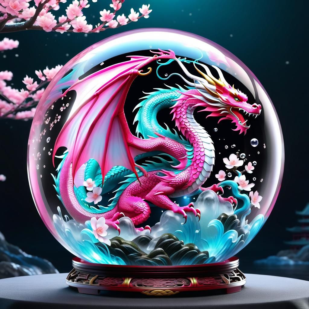 Asian Dragon in globe   by @BUZZY 
