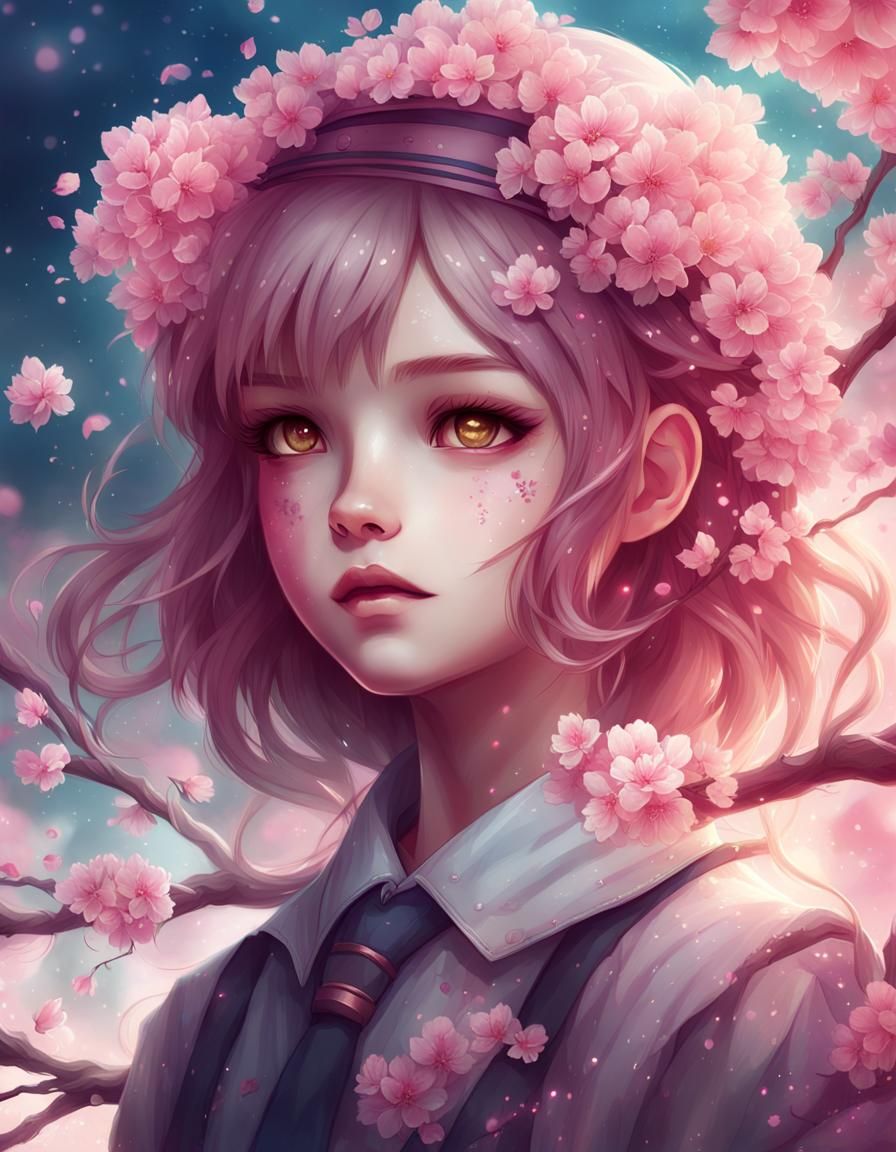 Cherry Blossom girl AI Generated Artwork NightCafe Creator