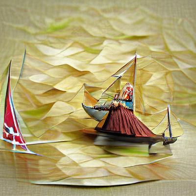 Viking woman sailing
