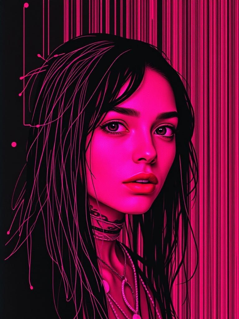 portrait glitchcore. Rhodonite ROGUE full body height, glitchcore burned film texture, Felice Beato, ...  by @SAUCED IMPROV 