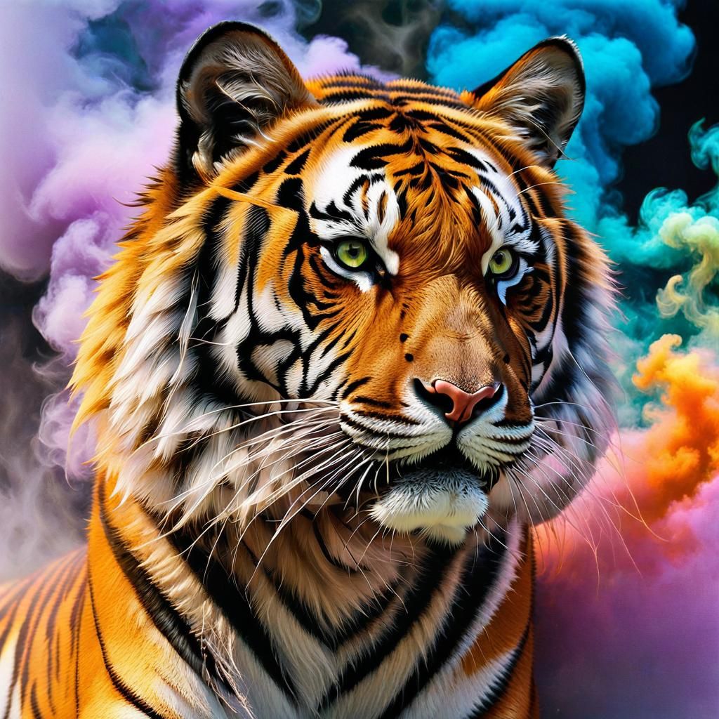 holographic image wide-angle (beautiful tiger) golden ratio ...