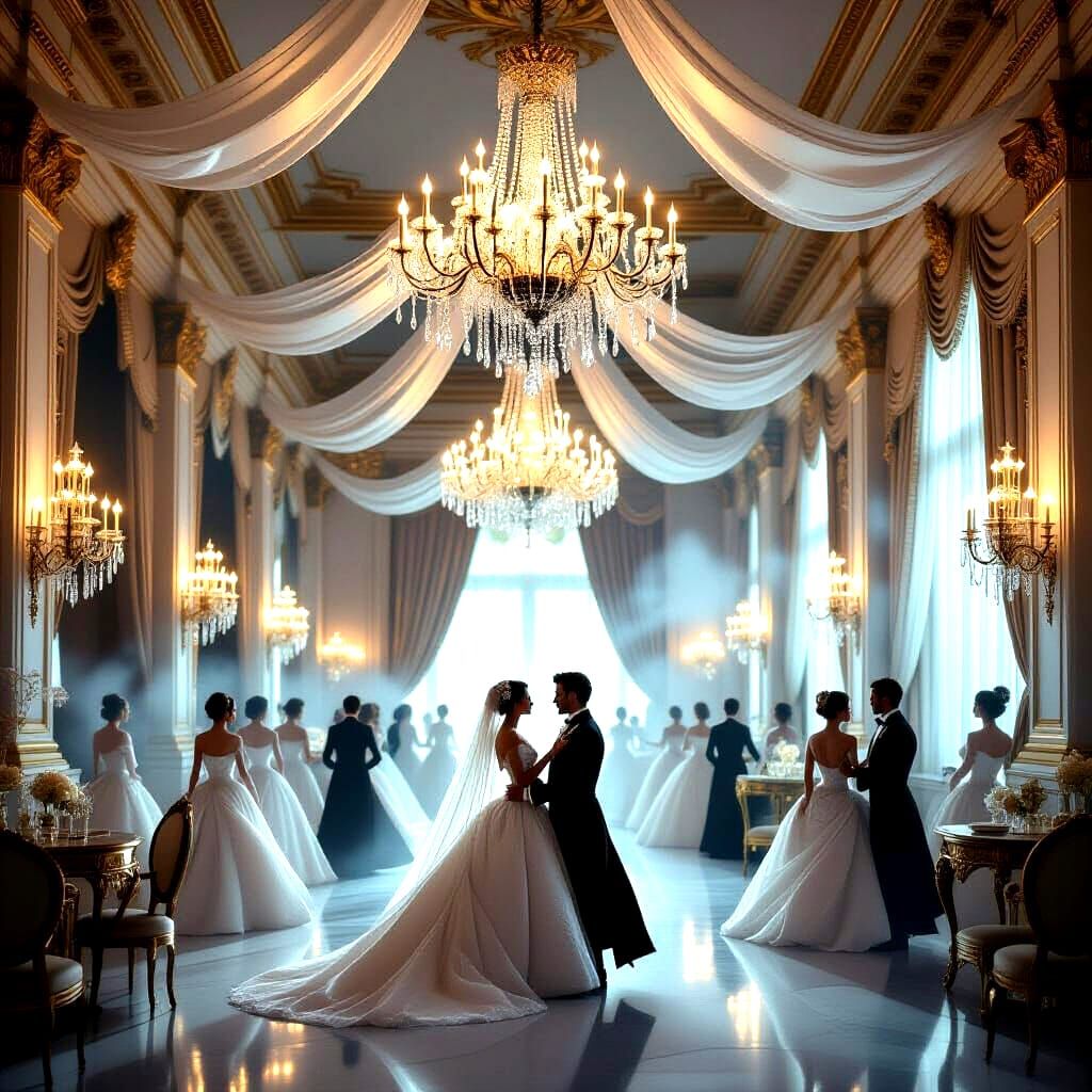 A grand ballroom scene...