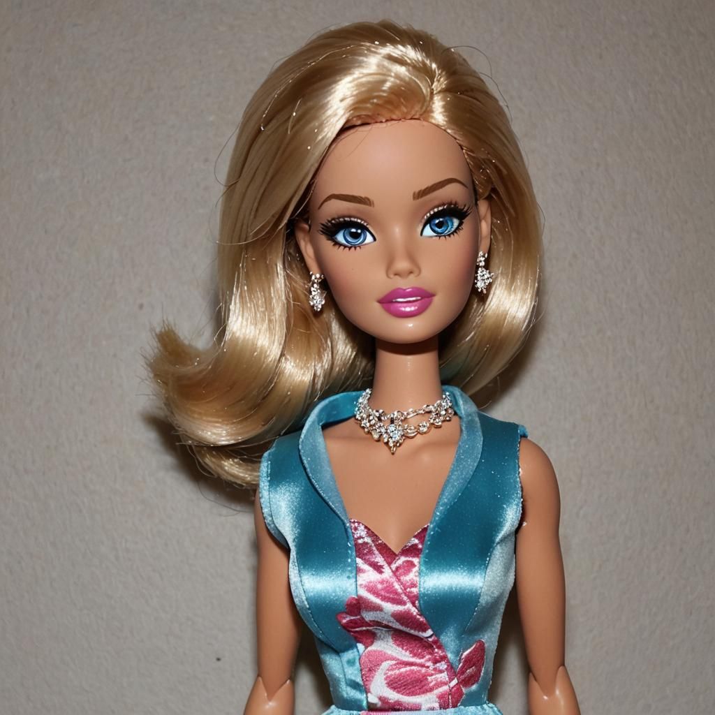Barbie doll looking at Ken with genuine surprise. 😮